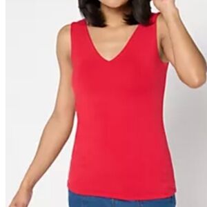 Sleeveless V-Neck Tank Top in Red